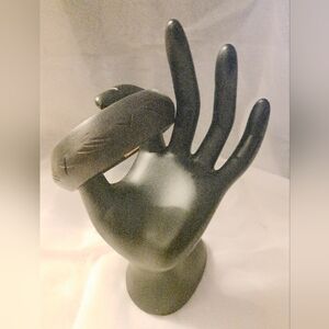 Black Bangle Bracelet  Real Ebony Wood.